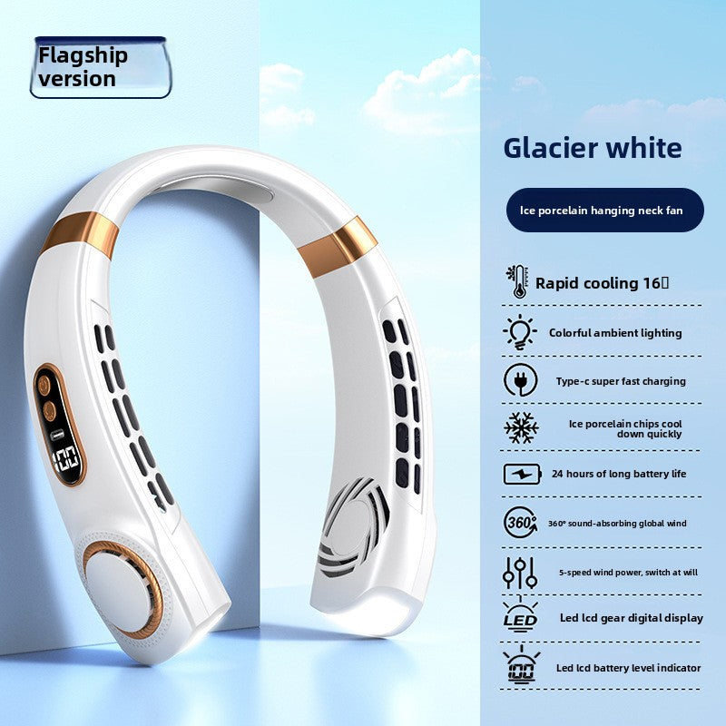 Portable Neck Hanging Bladeless Fan USB Rechargeable