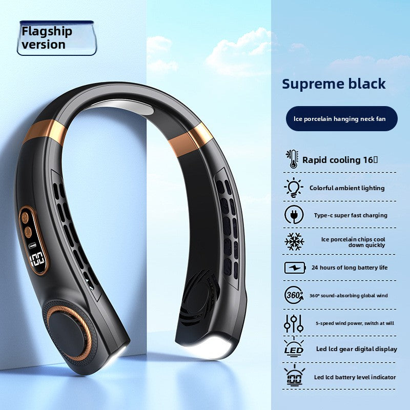 Portable Neck Hanging Bladeless Fan USB Rechargeable