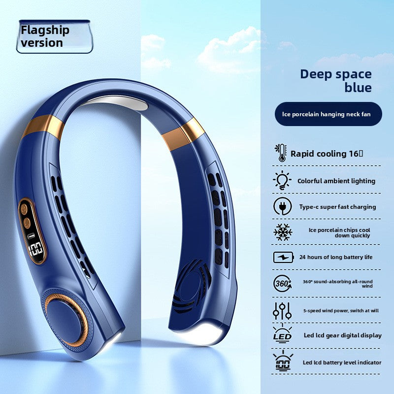 Portable Neck Hanging Bladeless Fan USB Rechargeable