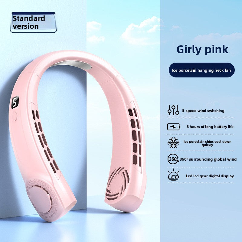 Portable Neck Hanging Bladeless Fan USB Rechargeable