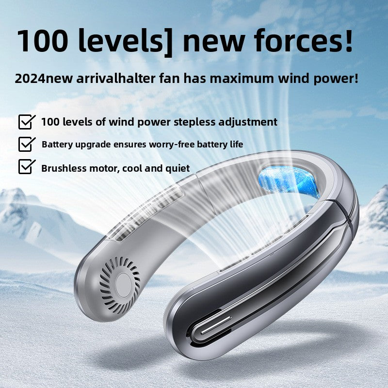 Portable Neck Hanging Bladeless Fan USB Rechargeable