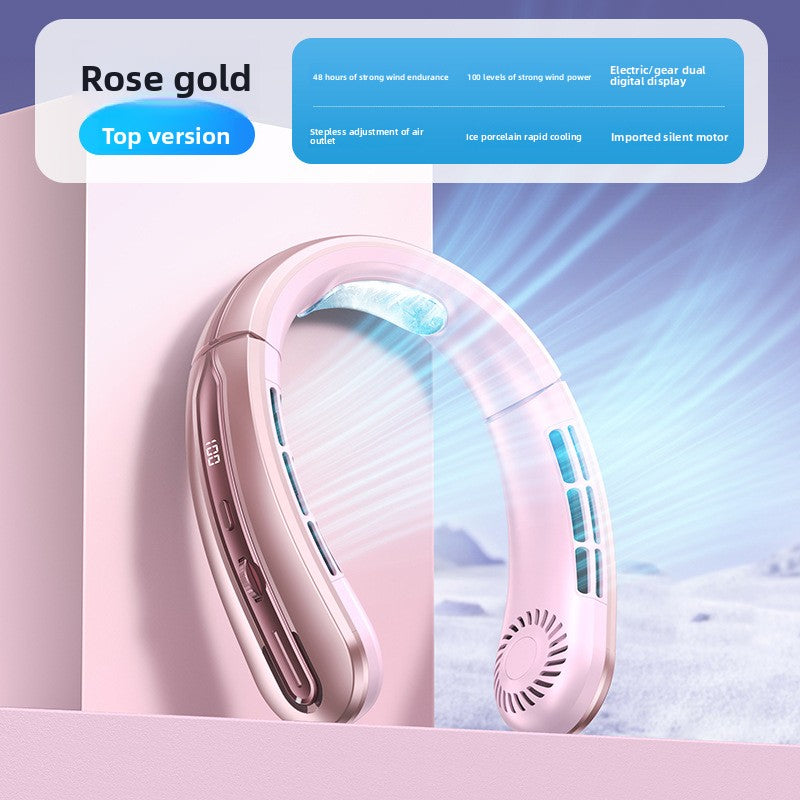 Portable Neck Hanging Bladeless Fan USB Rechargeable