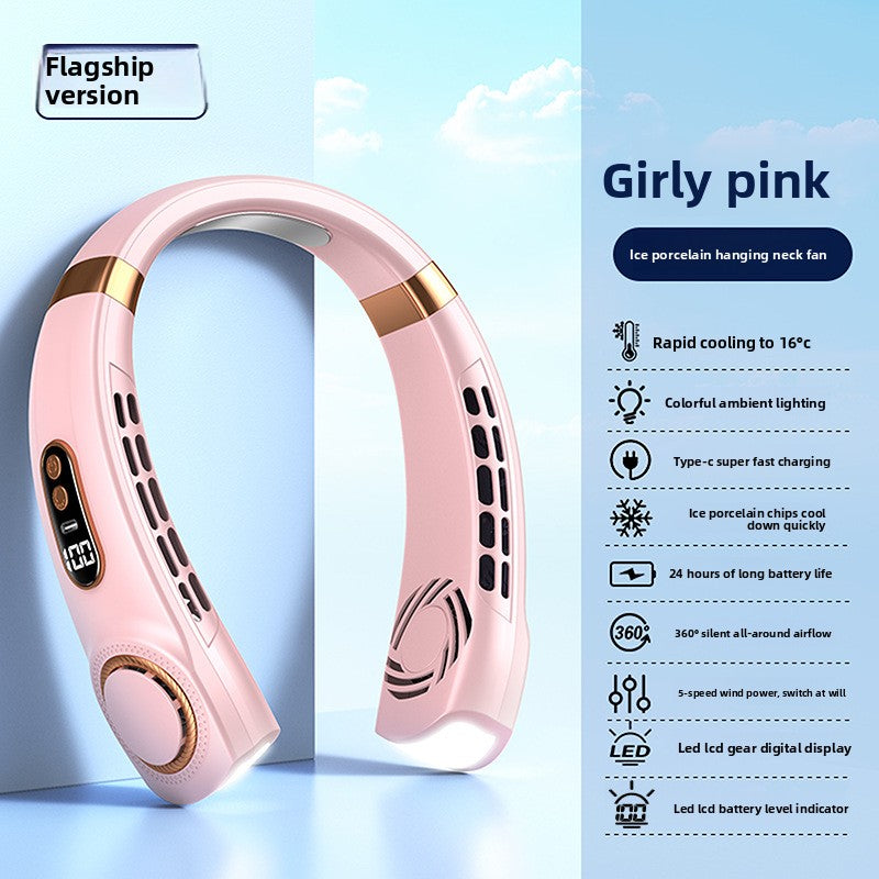 Portable Neck Hanging Bladeless Fan USB Rechargeable